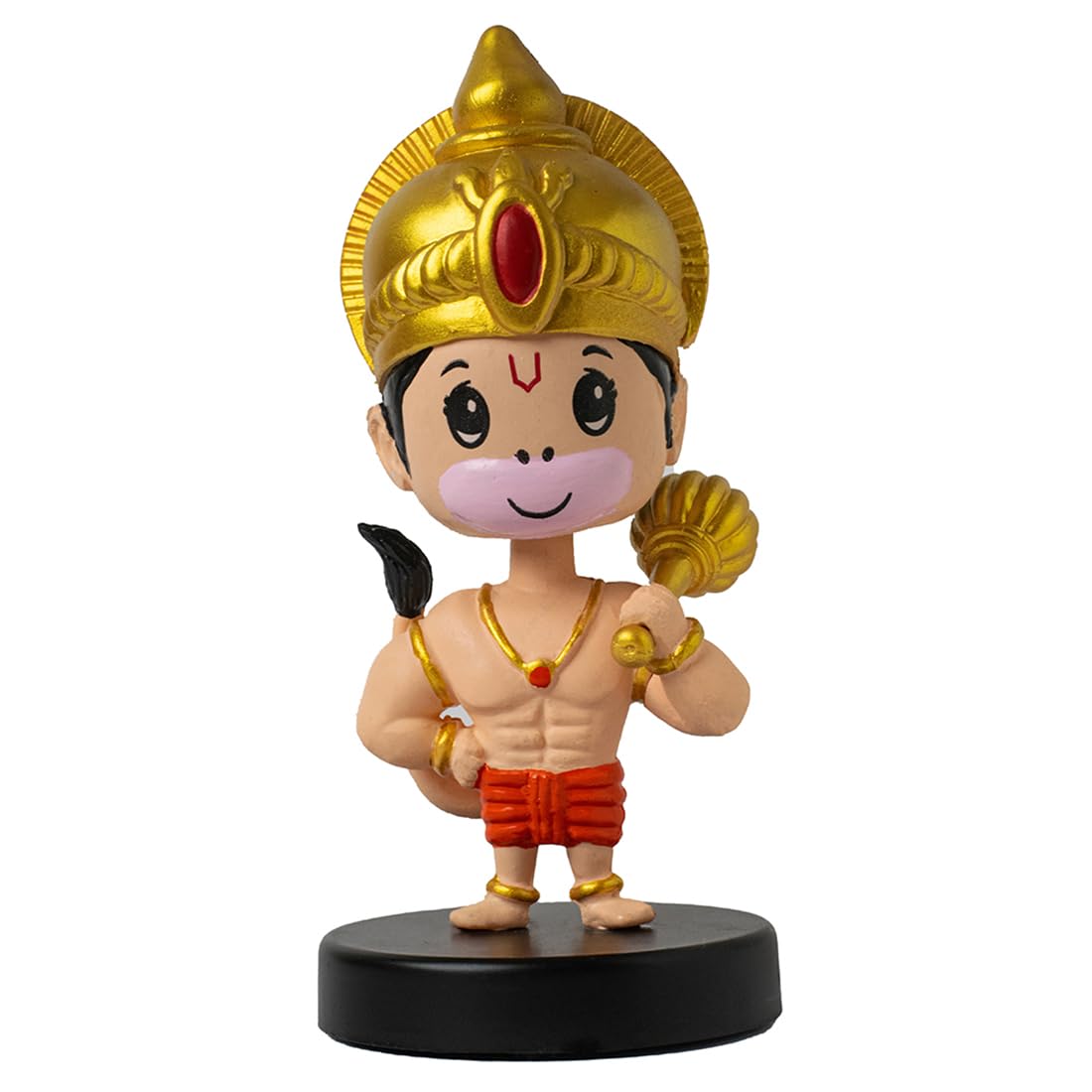 Lord Hanuman Ji Murti Bobblehead for Home Entrance, Idol for Car Dashboard, Home Decor Items, Office Desk, God Statue for Good Luck, Superhero Action Figure, Gifting Kids, Little Gada Figurine