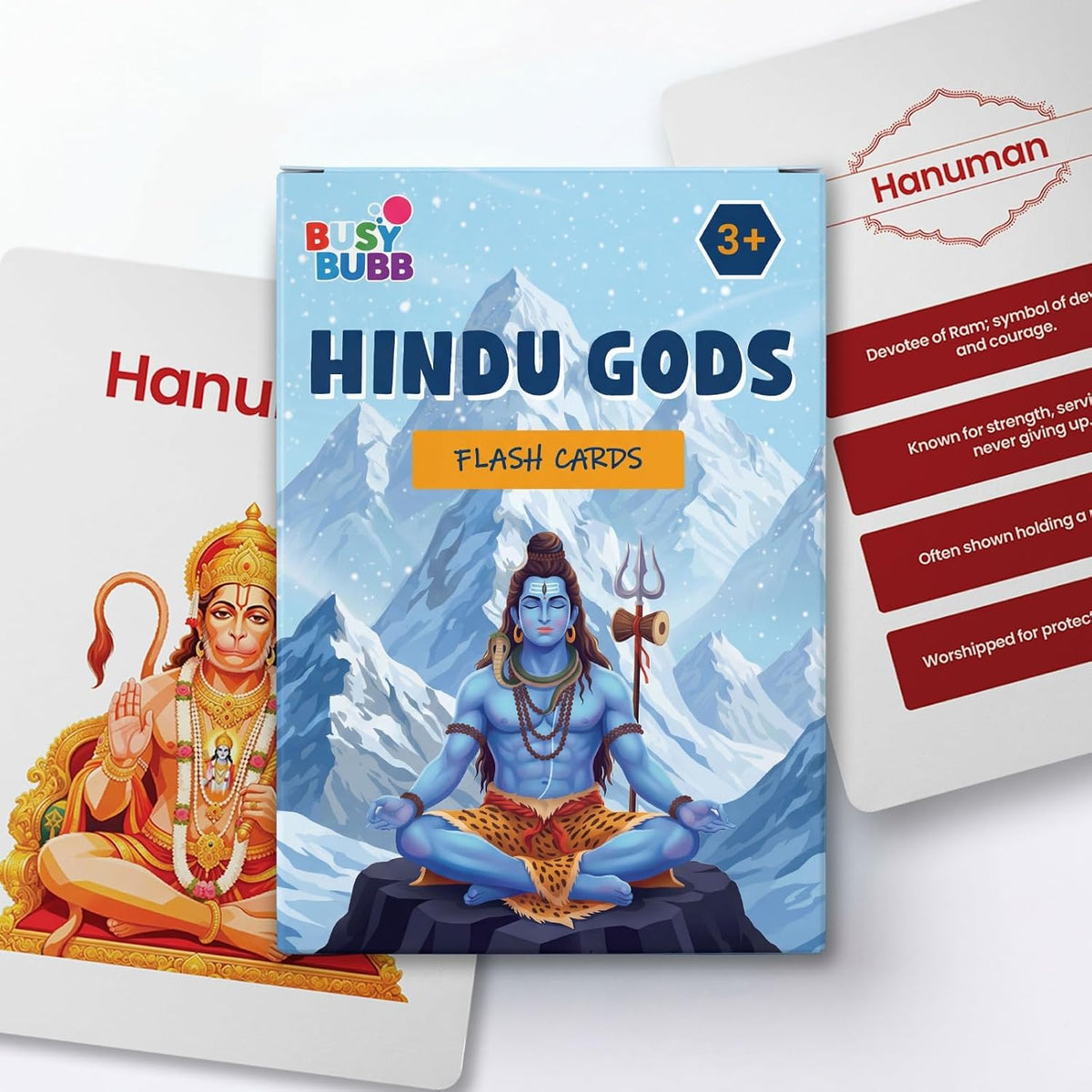Hindu Gods Flash Cards for Kids | 27 Double-Sided Cards with Facts