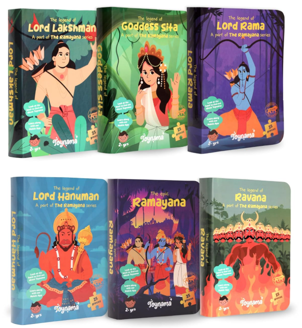 Ramayana - Jigsaw Puzzles : Set of 6  | Cultural Interactive Learning with App | Age - 2+